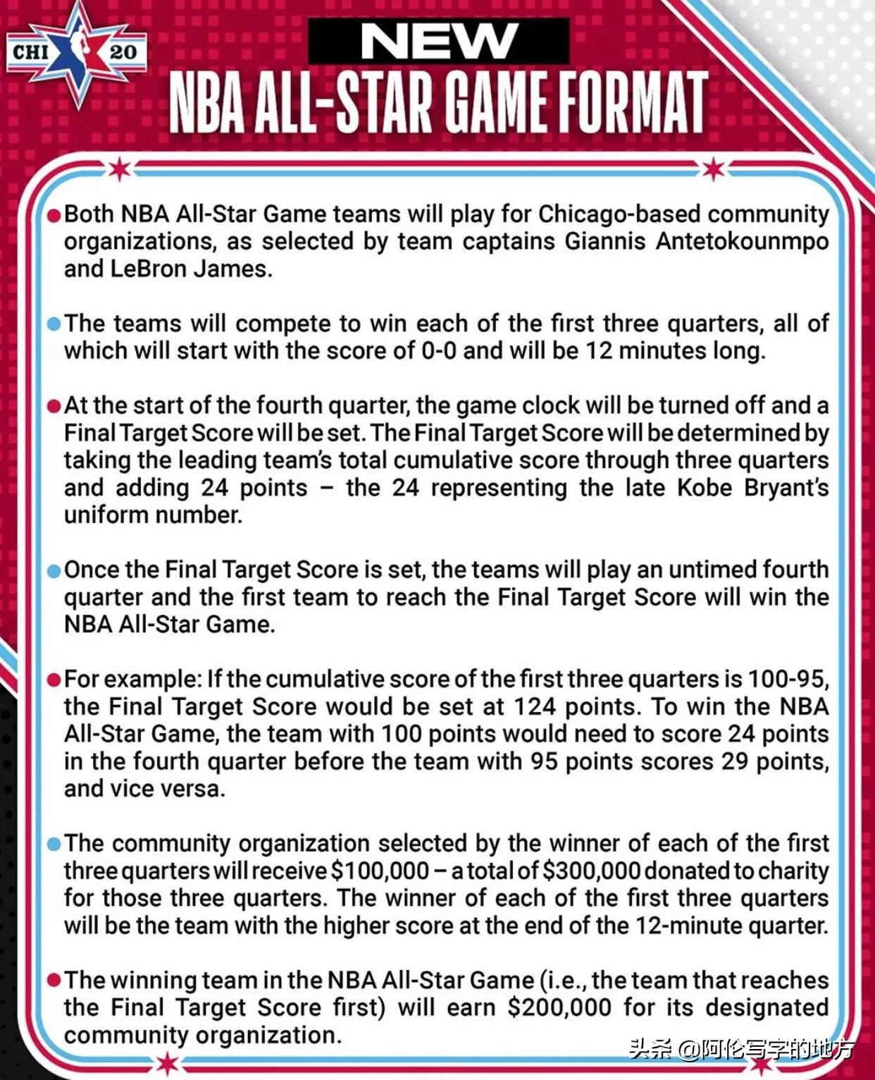 为了纪念科比，本届NBA全明星赛宣布赛制改革，具体改成什么样了？