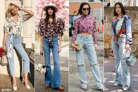 夏天怎么能少得了一件碎花上衣，搭配牛仔裤帅气开撩！图片