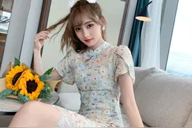 小厨娘一玫。夏季穿搭，复古旗袍连衣裙图片