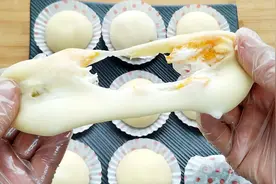 雪媚娘最简单详细的做法，软糯拉丝，入口即化，放3天都不会硬图片