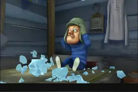 光头强将门窗钉死防止狗熊偷袭，结果把自己锁屋里了