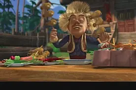 熊大熊二偷吃烧烤被发现了，光头强不能浪费食物啊视频封面