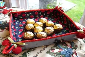 自制桌面收纳盒图解 花妈妈手工DIY布艺笸箩的做法图片