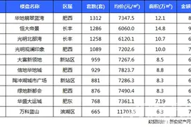 [独家]合肥楼市热销榜前10 县域占据7席市区仅3席图片