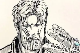 潘粤明手绘灭霸被称天才 网友：被演戏耽误的画家图片