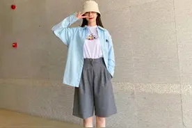 西装短裤也太百搭了！可帅气可优雅，复古时髦还超显腿细图片