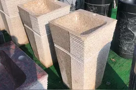 庭院石头洗手盆图片