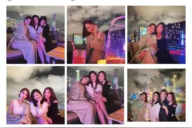 杨丞琳陈妍希阿Sa上海滩聚会，杨丞琳好娇羞陈妍希大白腿太抢镜图片