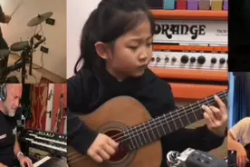 6岁中国吉他女孩走红外网，百万网友惭愧了：“6岁我还在吃土”图片