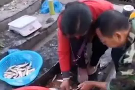为努力生活的人点赞！湖南残疾夫妻两个人一双手剖鱼图片