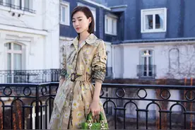 王丽坤一袭风衣春意盎然 明媚优雅相约如梦巴黎图片