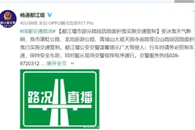 注意！都江堰市部分路段因路面积雪实施交通管制图片