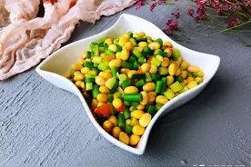 蒜苔新吃法，和黄豆放一起，春天最美味，别错过图片