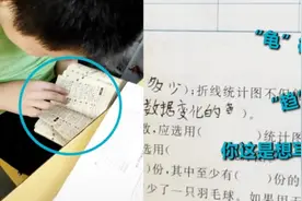 作弊？萌娃数学考试在桌下偷偷查字典 老师走近一看当场笑翻图片