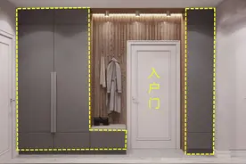 我承认邻居比我聪明，没有玄关，围着入户门打一圈玄关柜，真好用图片