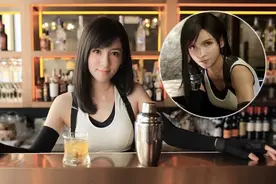 女主播嘉倩Cosplay还原《最终幻想7》女神Tifa图片