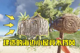 荒岛求生04：用木头搭建了一座海边小屋，进去发现竟不能挡住海风