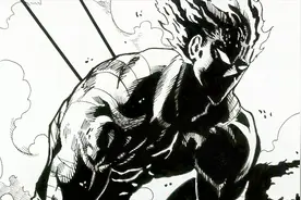 一张《一拳超人》角色饿狼黑白漫画稿绘画过程！光影运用绝对帅气视频封面