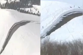 日本北海道雪山现百米裂痕，次日裂缝扩大6米，雪山已被紧急封锁