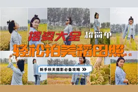 秋天稻田照片咋拍好看？模仿案例拍摄最简单，保姆级摄影教程