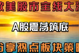 7.20早评：外围股市全线大涨，A股震荡筑底？分享热点板块策略视频封面