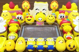 混合几十种黄色系史莱姆材料，有小黄人小黄鸭等，无硼砂超好玩