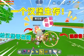 迷你世界：一个汉堡生存！给汉堡零花钱就会爆装备？我能通关吗？视频封面