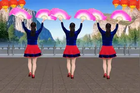 喜庆新年广场舞《欢聚一堂》背面演示，喜庆大气