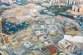 航拍建设中的贵州贵阳花溪恒大文化旅游城视频封面