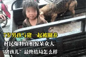 禽兽不如！父母圈养七岁男孩与猪同吃同住，村民爆料真相惊呆众人视频封面
