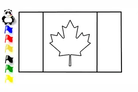 一起画国旗-宝贝学颜色-加拿大