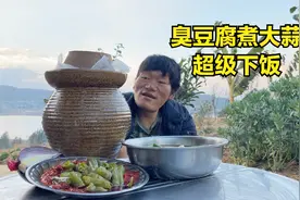 臭豆腐最好吃的家常做法，和大蒜一起煮汤，流浪哥能吃一大碗米饭视频封面