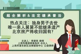唯一亲人舅舅不能继承/北京房产将收归国有-李碧思律师超全解析视频封面