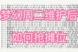 梦幻维护后如何抢摊位？