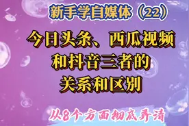 从8个方面详细阐述今日头条、西瓜视频和抖音三者的关系和区别。视频封面