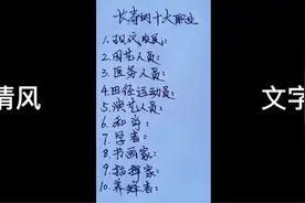 长寿的十大职业视频封面