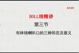 布林指标精讲，第三节，布林线喇叭口的三种形态及市场意义视频封面