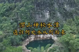 广西深山发现一神秘水潭，深不可测到底通向何处，水又从何而来，至今还是个迷#神秘 #自然奇观 #水潭 #山泉水 #旅行推荐官视频封面