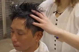 沉浸式体验日本美女理发师的洗剪吹➕修面和头部按摩#解压