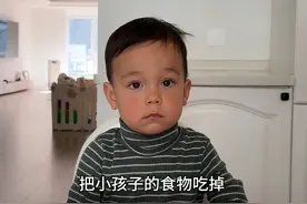 把娃的午餐吃掉他会有啥反应呢？#人类幼崽 #萌娃养成记 #混血萌娃视频封面