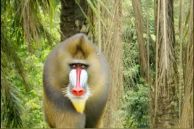 山魈是最大的猴科动物，雄性山魈脸上颜色十分鲜艳，样子比较怪异