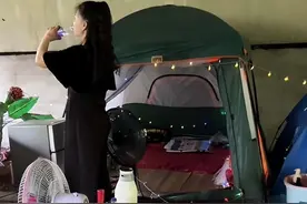 能省就省！上海一女子和外卖小哥搭帐篷住桥洞：不用交房租和水电图片
