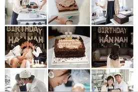 孙俪晒出与丈夫邓超为11岁女儿小花庆生照，夫妻二人一同做蛋糕图片