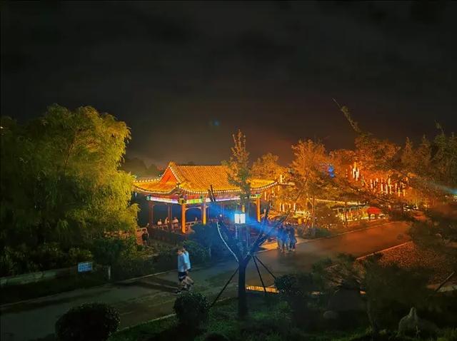 虎山公园夜游渐火 光影交织引客来