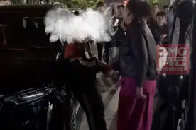 无语！男孩爬到别人车盖上蹦迪，被抓后哭求：我是小孩，放过我吧图片