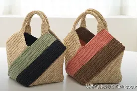 千万别错过这款包包，风车手提包编织教程，配色靓丽大气有型图片