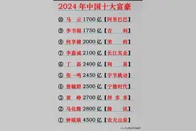 2024年中国十大富豪，收藏起来看看，你知道几位富豪？图片
