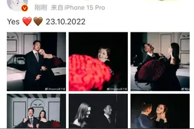 吴千语晒施伯雄求婚照，钻戒大颗超百万，与林峰厕所求婚对比明显图片