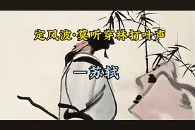 苏轼：定风波·莫听穿林打叶声，一蓑烟雨任平生。图片