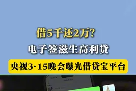 借5千还2万？电子签滋生高利贷，央视3·15晚会曝光借贷宝平台 #315晚会 #曝光 #借贷视频封面